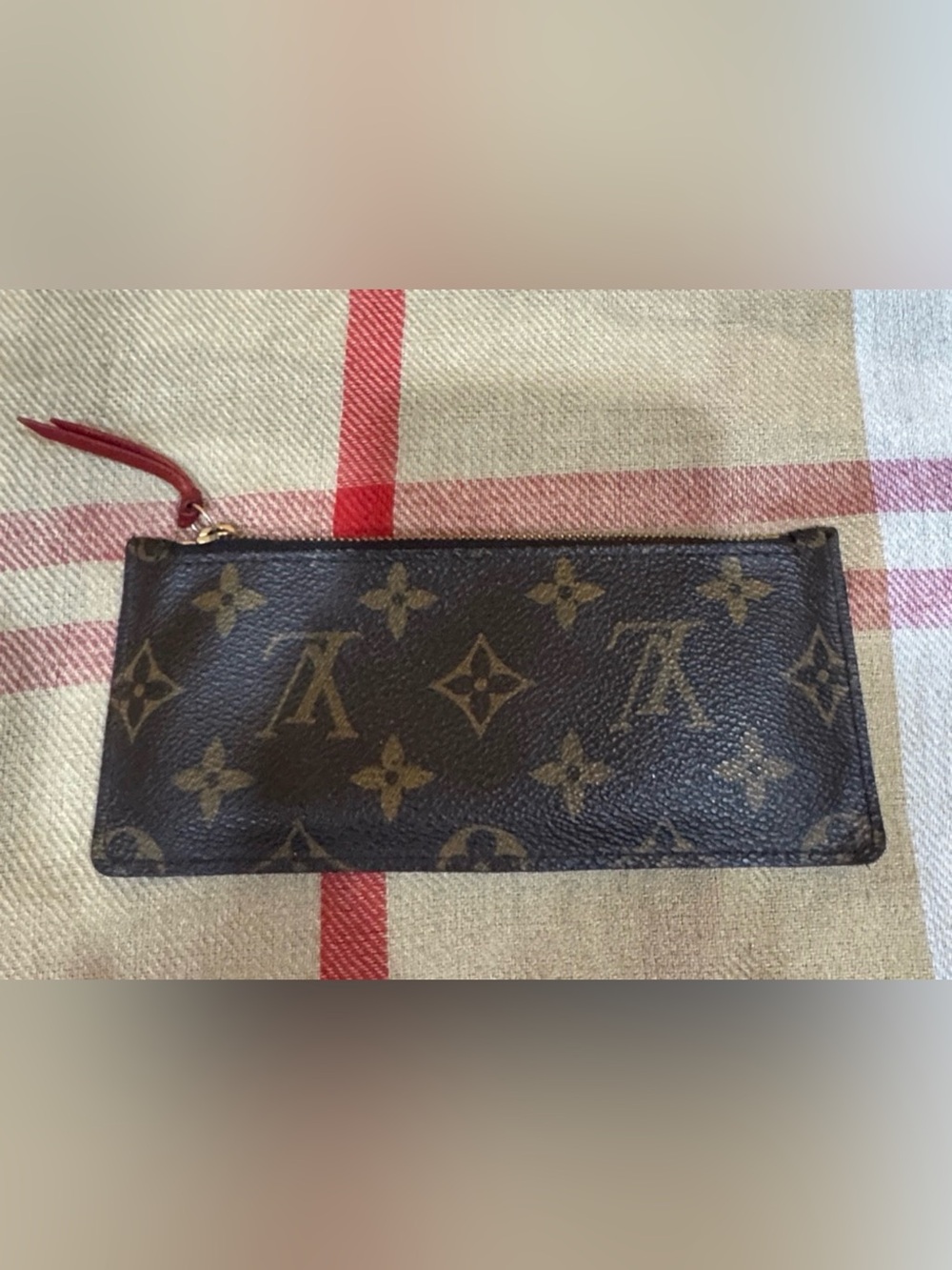 Louis Vuitton Monogram Leather Zip Pouch, Wallet Insert